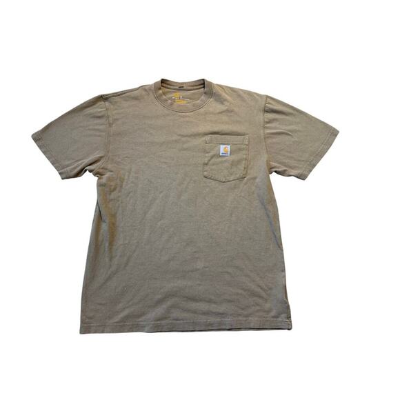CARHARTT  Mens short sleeve T-Shirt, Brown/Tan, size M, Cotton, Workwear - Picture 1 of 8